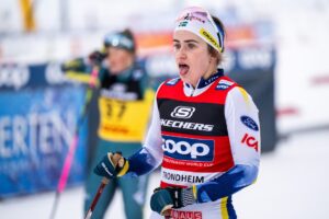 Ebba Andersson efter världscuptävlingar i Trondheim 2023