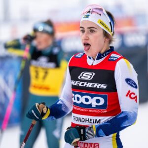 Ebba Andersson efter världscuptävlingar i Trondheim 2023