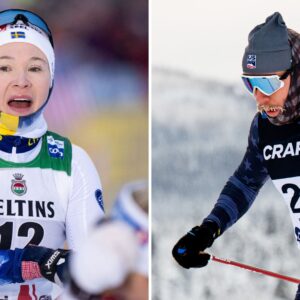 Jonna Sundling och Ben Ogden under prologen i lillehammer